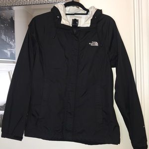 Black North Face rain jacket, water proof